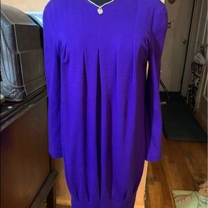 Vintage Carmen Marc Valvo purple wool dress 4